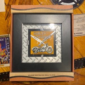 Harley Davidson Square Nostalgia Wall Clock